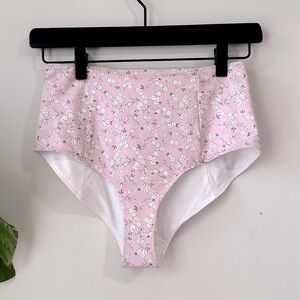 LoveShackFancy Mason High-waisted Bikini Brief in Rosemist floral - Size XS